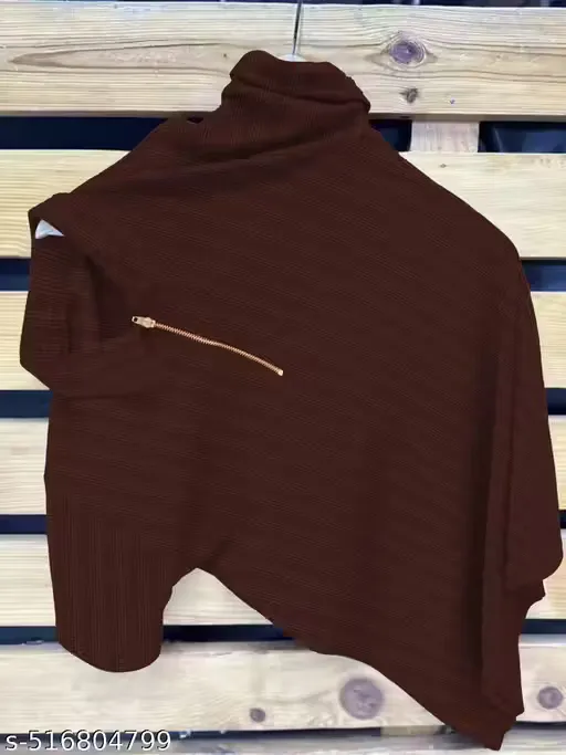 Brown high-neck top