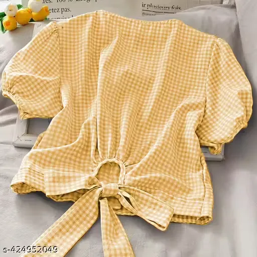 Yellow checkered top