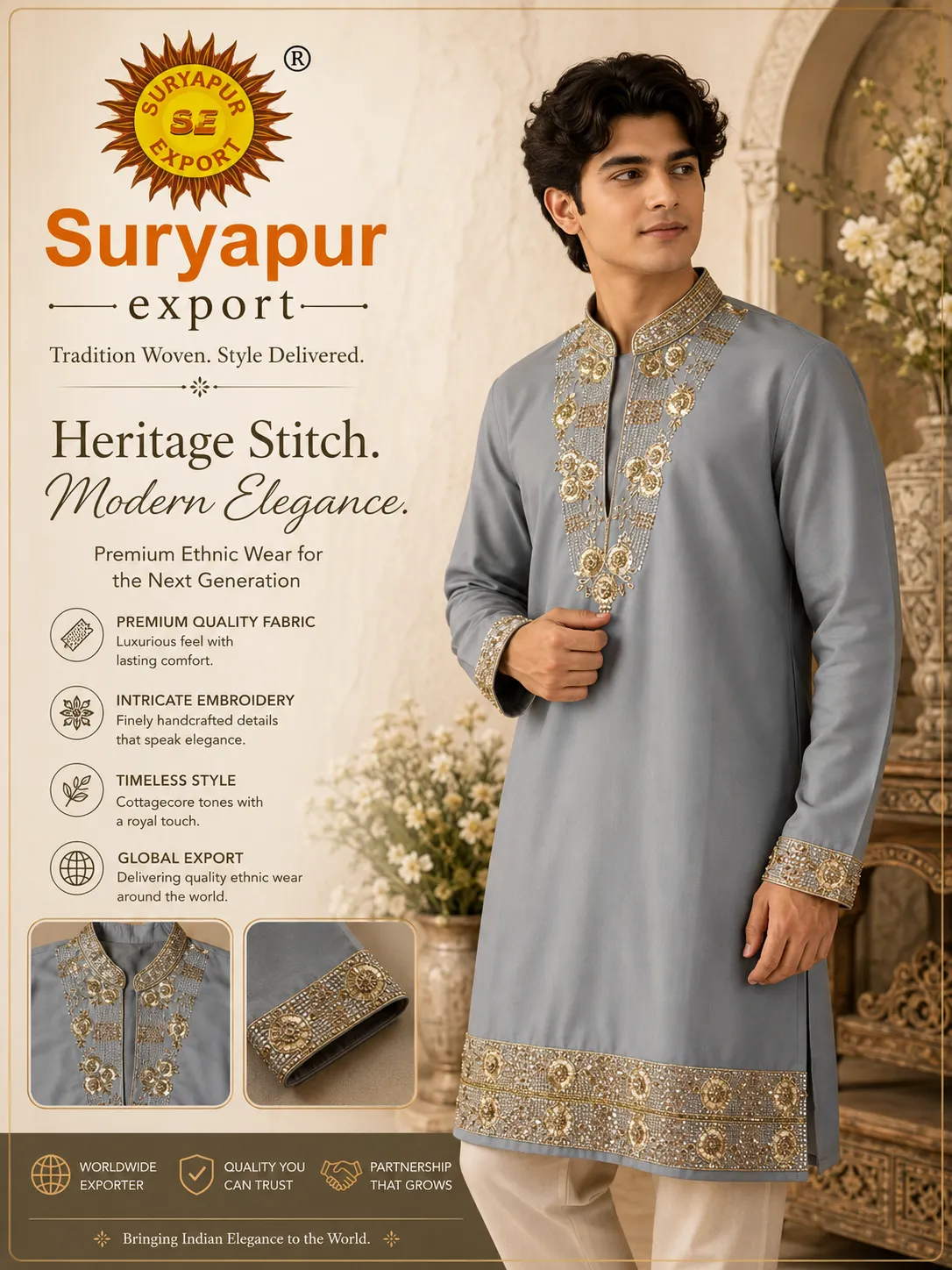 Hand craft Embroidery lachko kurta