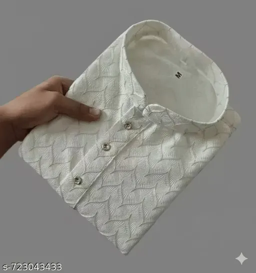 Men's White Embroidered Cotton Kurta Set